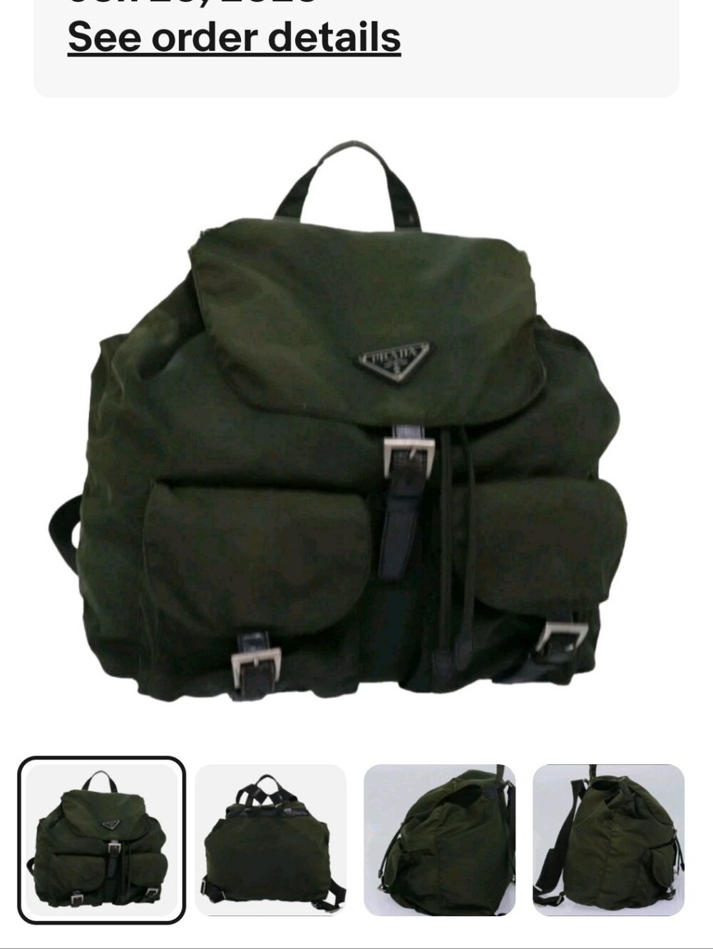Prada Olive Green Khaki Nylon Backpack - Luxury Men’s/ Womens Bag Hp 🔥🔥🔥🔥